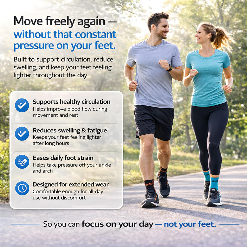 Doc Miller Plantar Fasciitis Compression Socks (Toeless Sleeve), 20–30 mmHg Foot & Ankle Compression Sleeve with Ankle Brace Support for Heel & Arch Pain, Arthritis, Tendonitis & Swelling (1 Pair) Blue X-Large - BeesActive Australia