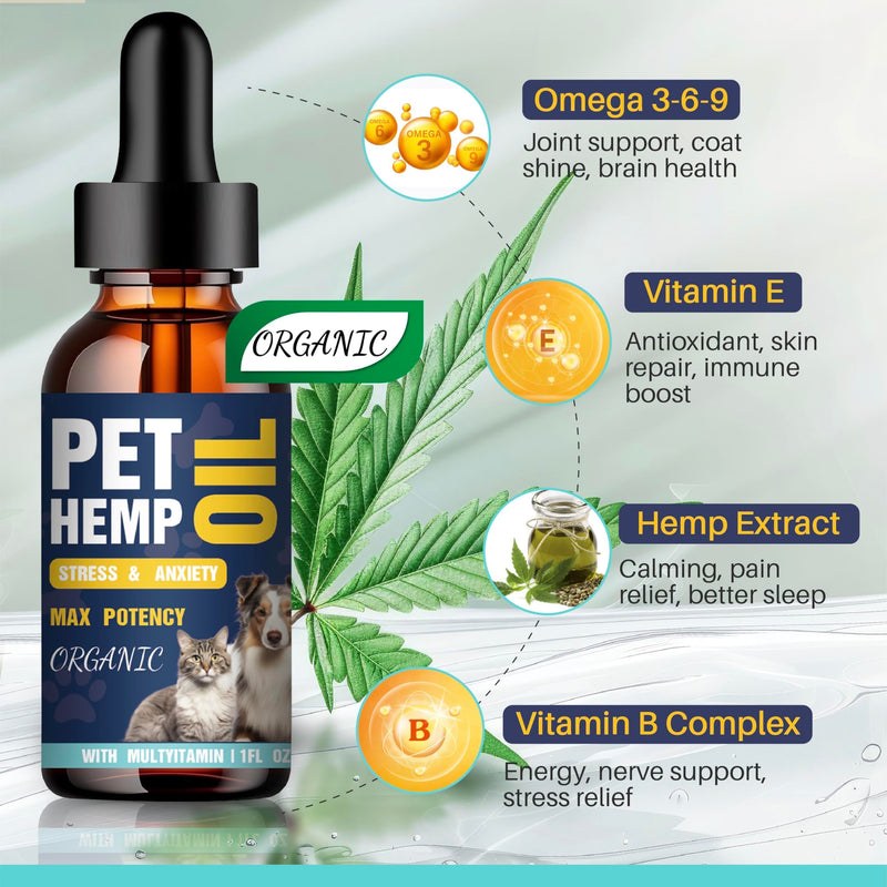 Organic Hemp Oil for Dogs and Cats [3 Pack] for Pets with Pаin, Slееp, Аrthritis,Seizures Support, Calming for Small & Large Pets Rich in Omega 3 6 9 Chicken Flavor Made in USA