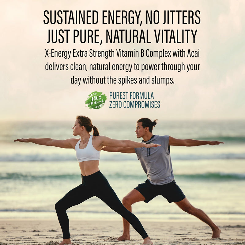 ViMulti X-Energy B Complex with Acai Dietary Supplement - 60 Capsules | For Your Energy Metabolism, Plant Based Formula, B-Complex Vitamins, Folate, Caffeine, Taurine, Magnesium, Ginseng, Rhodiola