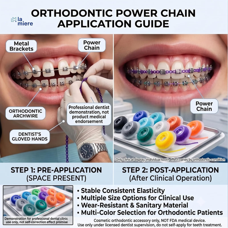 10 Rolls Orthodontic Braces Rubber Chains, Braces Power Chains consisted force in closed, short, long filaments chain in 15'' spools (long, 0.166’’(4.2mm), Mix colors long, 0.166’’(4.2mm)