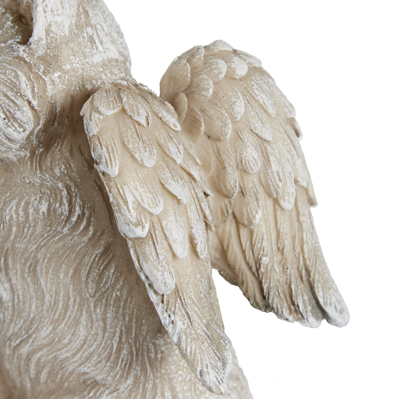 Relaxdays grave decoration for cat, garden decoration figure, keepsake animal, gravestone with saying, cat angel, weatherproof, cream - BeesActive Australia