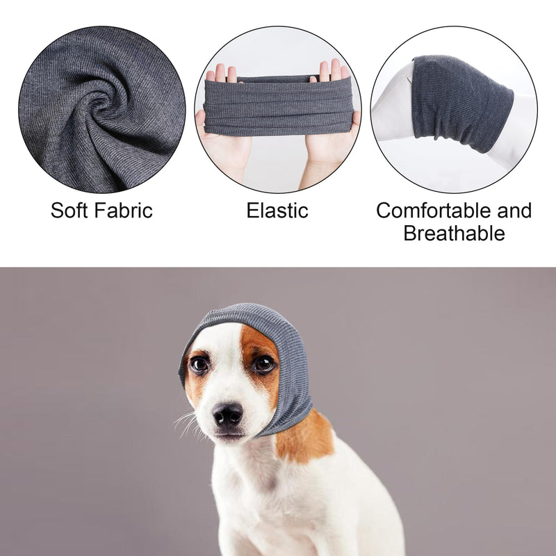 Quiet Ears for Dogs, Rbenxia 1 Piece Dog Ear Cover Hoodies Dog Ear Muffs Headband Noise Ear Protection Warm Winter Ear Scarf (Grey, Large) Grey - BeesActive Australia