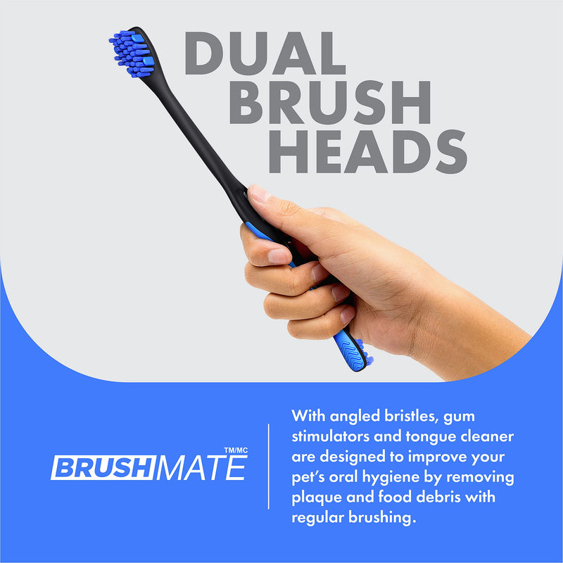 from Doggy Breath to Doggy Fresh Dog Dental Care Kit Includes Enzymatic Toothpaste for Dogs Plus BrushMate Dual Brush Head Toothbrush with Angled Bristles - PawsPlanet Australia