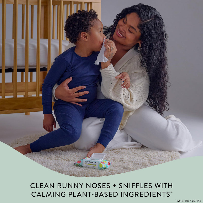 The Honest Company Plant-Based Snot Removing Wipes | Soothing Nose + Face Wipes with Aloe | Hypoallergenic for Sensitive Skin, EWG Verified | Fragrance Free, 60 Count 30 Count (Pack of 2) - BeesActive Australia