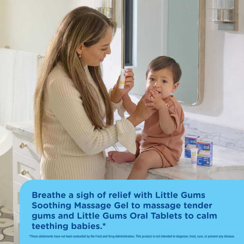 Mommy's Bliss Organic Little Gums Soothing Massage Gel & Oral Tablets Day and Night Combo, Age 2 Months+, Sugar Free, Mild & Sweet Flavor| 2-0.53 Oz Tubes + 1 Bottle (140 Tablets)