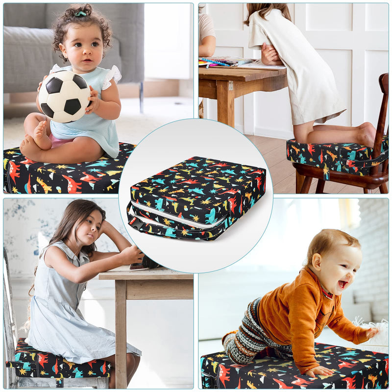 Toddler Booster Seat for Dining Table, Washable Thick Strong Support Portable Booster Chair for Toddlers Eating, Easy Cleaning Booster Seat Cushion Detachable with Fix Straps Black - BeesActive Australia