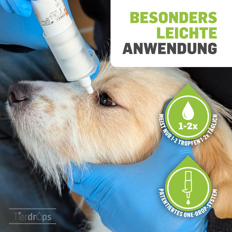 TIERDROPS eye drops for dogs and cats - 0.30% hyaluronic acid and aloe vera - natural eye care for pets. Eye drops without preservatives for dry, red or irritated eyes - BeesActive Australia
