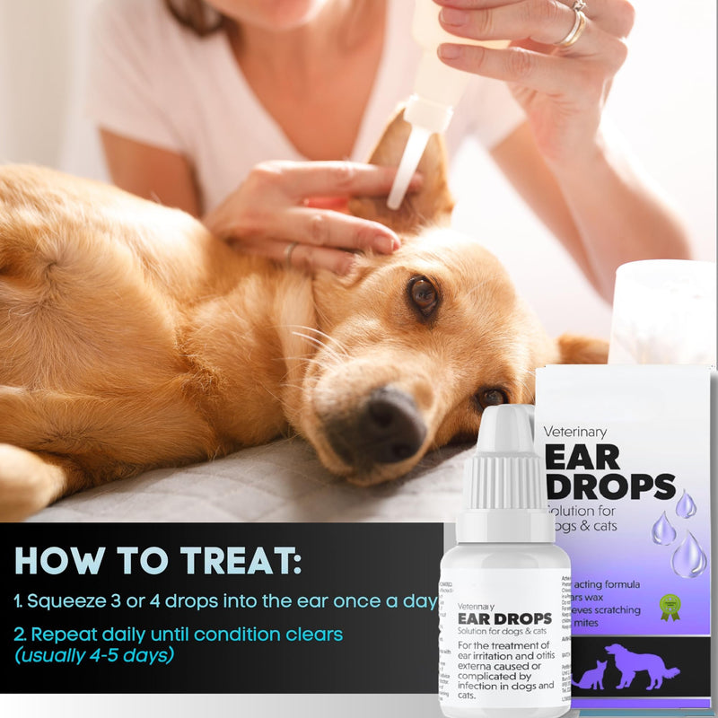 Dog Ear Cleaner | Dog Ear Drops | Ear Drops for Dogs | Ear Mite Treatment for Dogs | Cat & Dog Ear Infection Treatment | Ear Cleaner for Dogs UK | Dog and Cat Itchy Ear Treatment 14ml Sold by UMDA