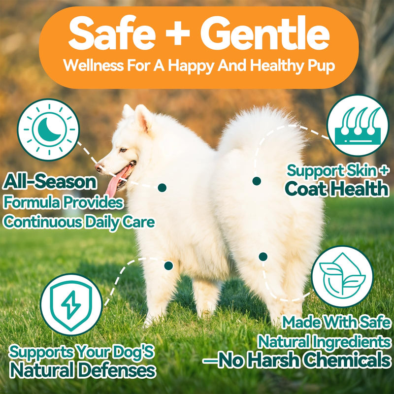 Cat Flea Chews + Dog Flea Drops Bundle – 200 Chicken-Flavored Chews for Cats + Topical Herbal Drops for Dogs – Natural Flea & Tick Prevention for Multi-Pet Homes