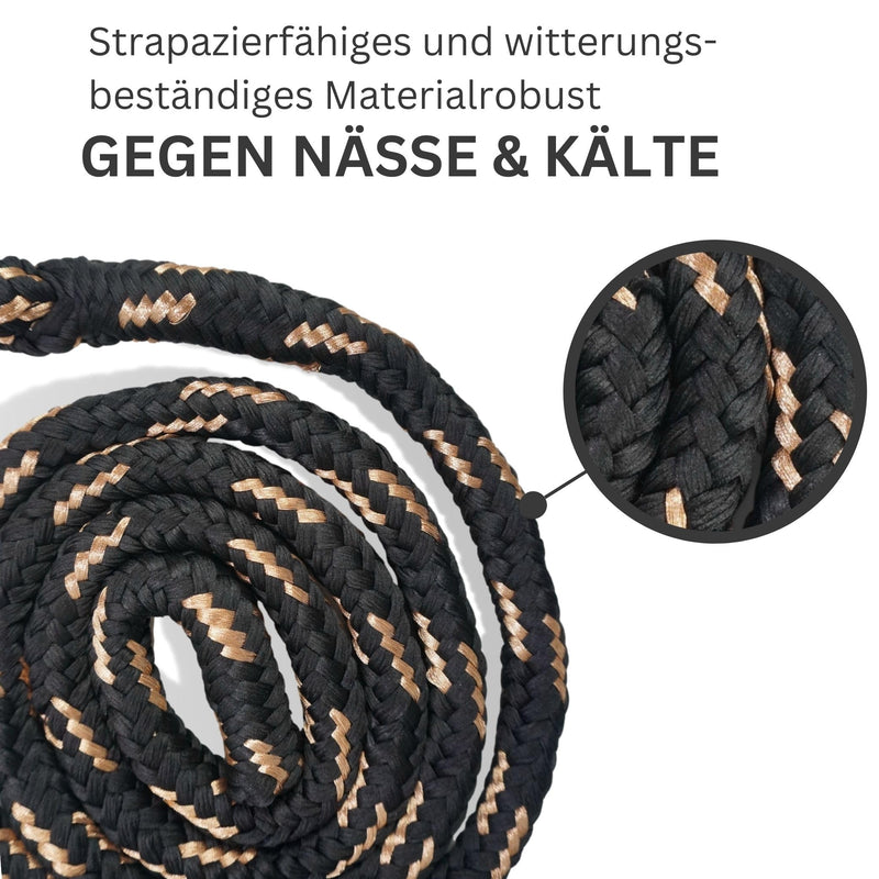 Lead rope horse with panic hook rose gold horse rope length 2m many colors with glitter (black-gold) black-gold - BeesActive Australia