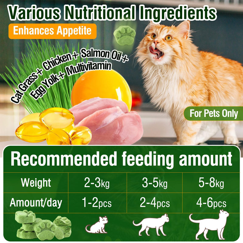 Freezed Drying Cat Grass Treats, Cat Grass Teething Sticks Cats Snacks for Hairball Removal and Dental Care Cat Grass-50g