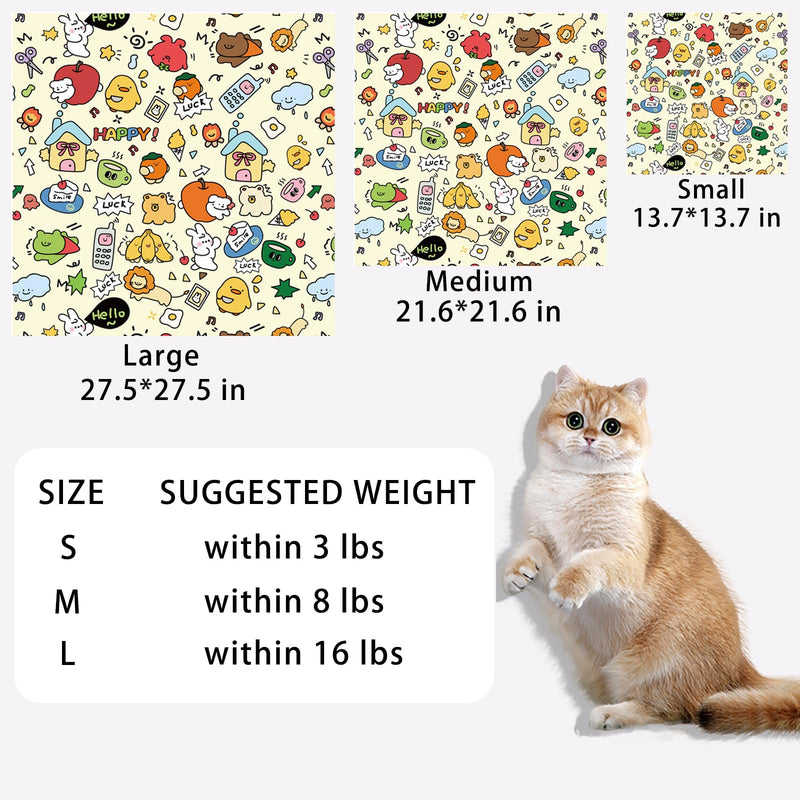 Cat Wrap for Cutting Nails, Self-Adhesive Cat Grooming Wrap, Calm and Cozy Cat Swaddle Burrito Wrap, Cat Restraint for Nail Clipping, Cat Grooming Supplies L:27.5*27.5in(within 16 lbs) - BeesActive Australia
