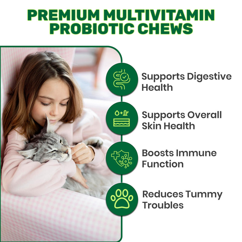Multivitamin Digestive Support Chews for Cats - 135 Salmon Flavoured Soft Chews