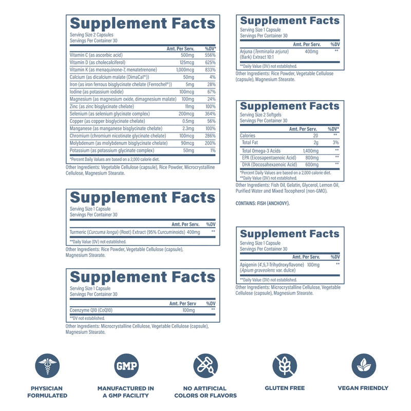 Revive MD Essential Vitamin Packs for Men & Women – Daily Multivitamin Packets with Arjuna & Turmeric Extract – Supports Heart, Joint & Organ Health – Travel-Friendly Vitamin Supplement (30 Servings)