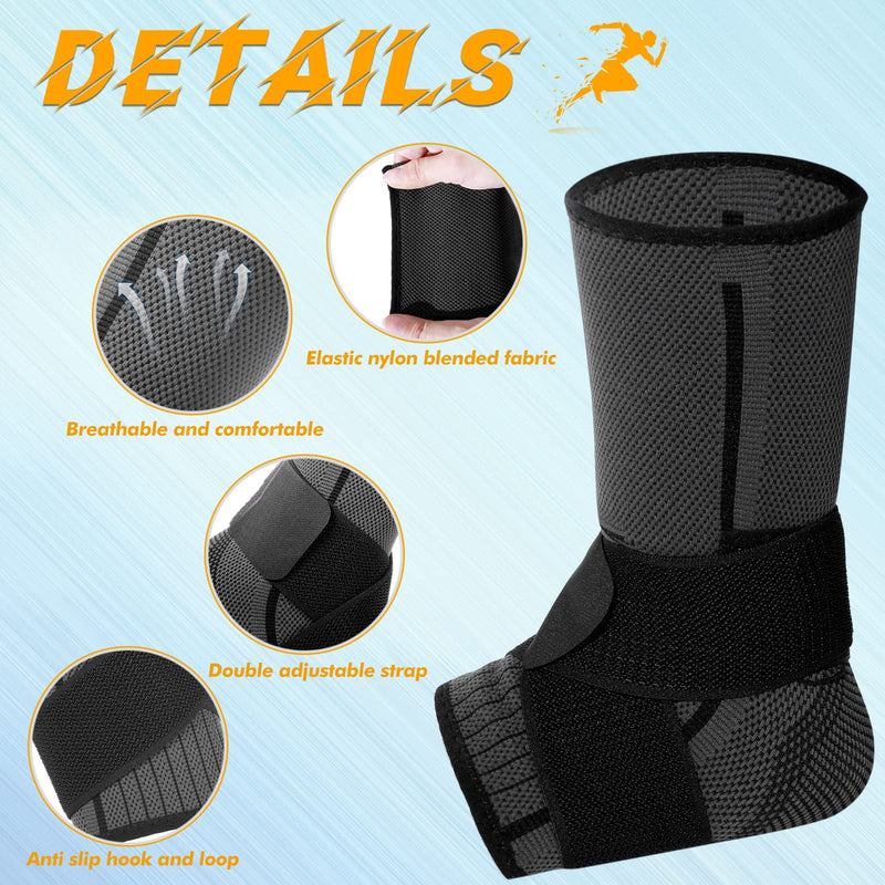 Tarpop 1 Pair Ankle Brace for Kids Compression Ankle Sleeves Adjustable Foot Support Brace Elastic Guard for Children Boys Girls Sports Running Jogging Dance Fitness Gymnastics(Black,Small) Black Small