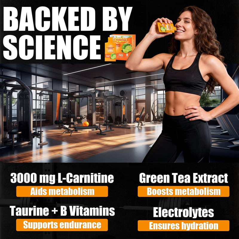 CDE Liquid L-Carnitine 3000mg Packets with Vitamin B5 B6 & Electrolytes - On-the-Go Travel Pouches for Pre-Workout Energy & Fat Metabolism - Fat Burner Formula, Sugar Free｜Lemon-Lime Flavor, 15 Count 0.51 Fl Oz (Pack of 15)