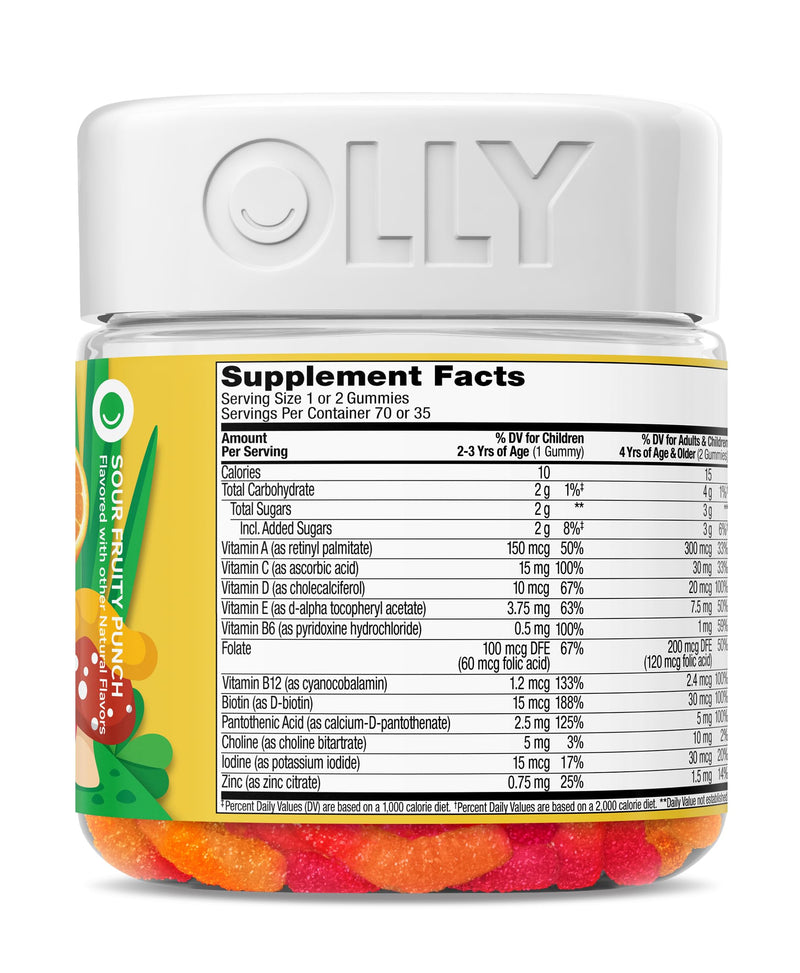 OLLY Kids Multi Gummy Worms, Overall Wellness & Immune Support - 70 Count Bottle 70 Count (Pack of 1)