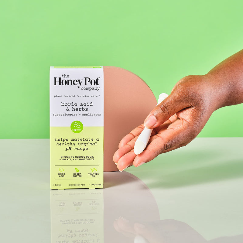 The Honey Pot Company 7 Day Boric Acid & Herbs Suppositories - Maintains and Balances Healthy Vaginal pH, Manages Odor, Hydrates, & Moisturizes. Gynecologist Approved. - BeesActive Australia
