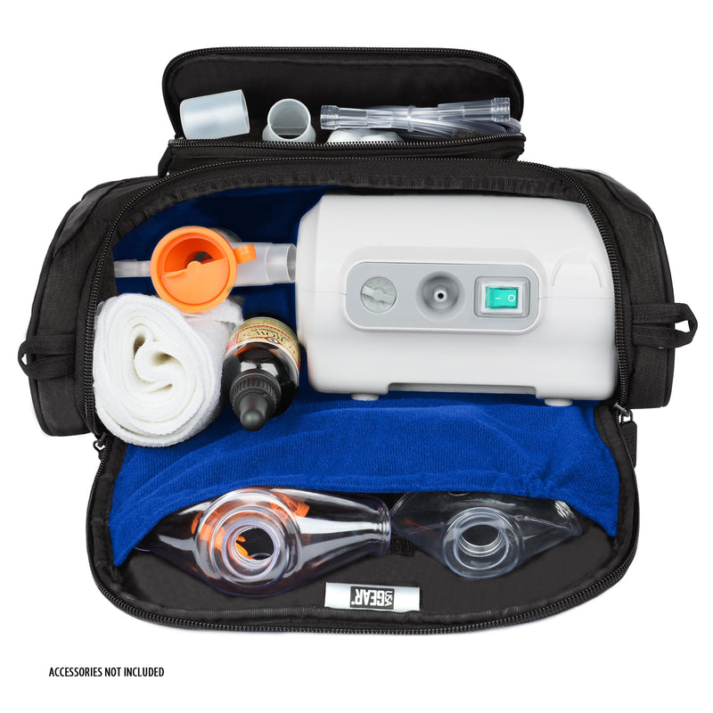 USA Gear Travel Nebulizer Bag Fits Nebulizer Machine, Tubing, Mouthpiece, Mask, Solution & more Asthma Accessories - Inhaler Machine Carrying Case with Customizable Interior, Shoulder Strap (Blue) Blue - BeesActive Australia