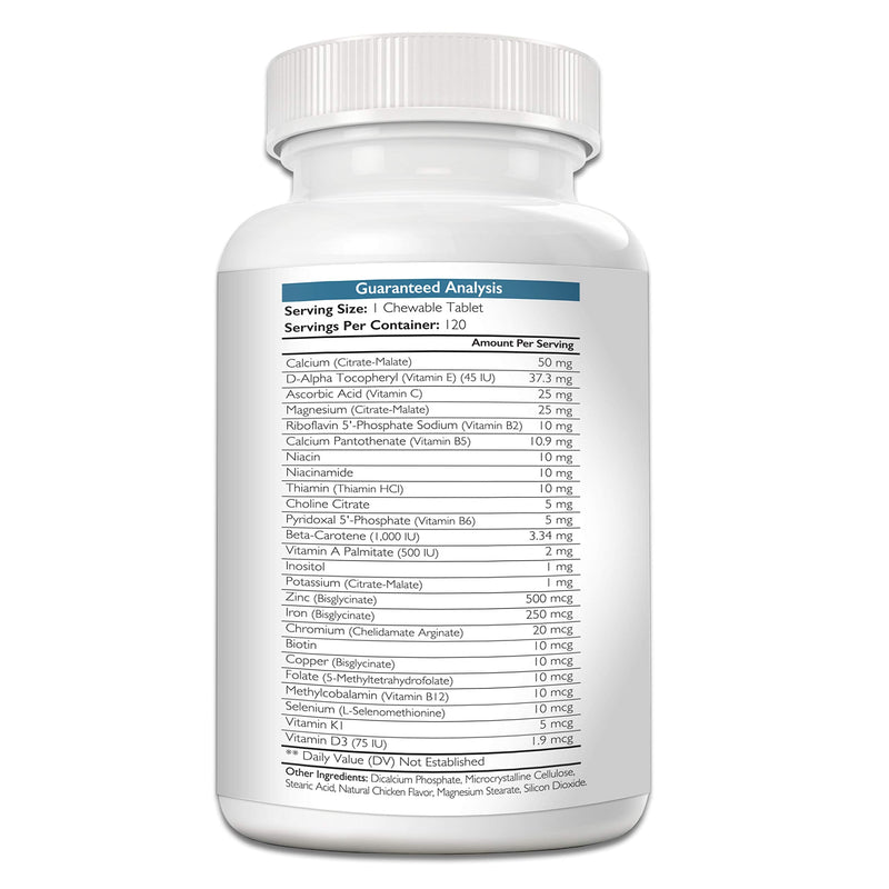 Multivitamins for Dogs, Daily Vitamin and Mineral Support, Nutritional Dog Supplements for All Canine Breeds and Sizes, Promotes Immune Health in Pets, 120 Chewable Tablets - PawsPlanet Australia