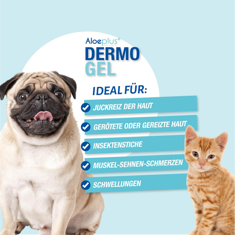 ALOEPLUS Dog Dermo Gel 200ml - Soothing and decongestant for sensitive skin, with Aloe Arborescens ORGANIC against itching, irritation, insect bites and pain, 100% natural ingredients - BeesActive Australia