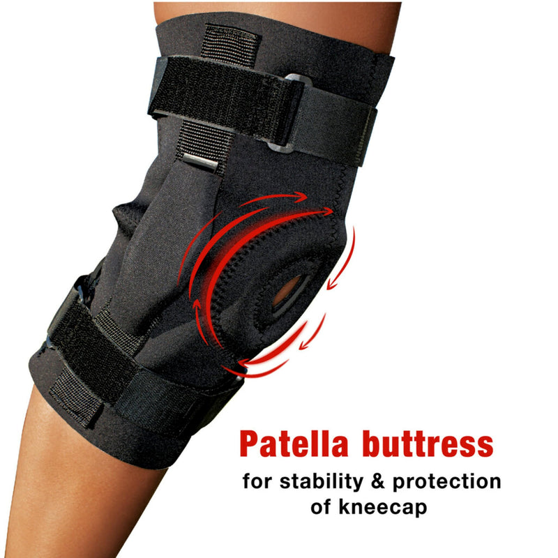 ACE Brand Hinged Knee Brace, Provides Firm, Stabilizing Support and Compression to Muscles and Joints, Adjustable Knee Brace With Knee Straps, Right or Left Knee Brace, One Size Fits Most