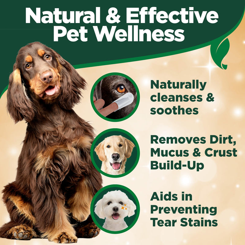 Vet’s Best Eye Cleansing Wipes for Dogs - Tear Stain Remover for Dogs - Easy to Use and Paraben Free - Aloe Vera & Witch Hazel - 50 Count - PawsPlanet Australia