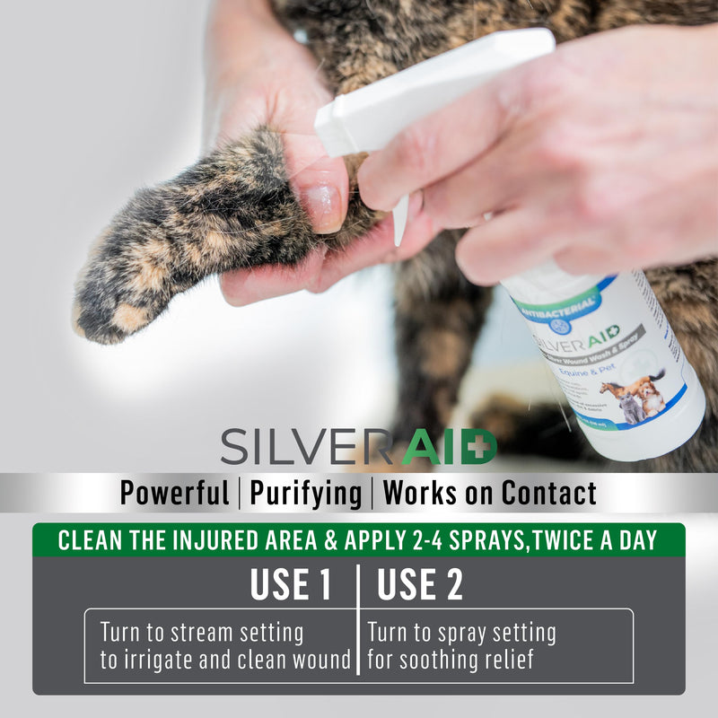 Wound & Skin Spray, Patented Colloidal Silver Spray, Hot Spot Treatment for Dogs, Cats, Horses, Relief of Itching, Irritations, Burns, Minor Cuts, Coat Care, Vet Recommended, Made in USA - BeesActive Australia