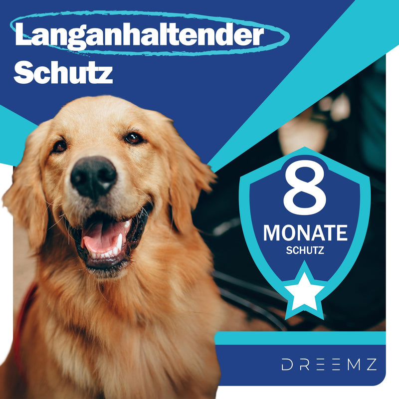 DREEMZ ® tick collar for dogs - flea collar dog flea protection collar for dogs - tick collar - 100% natural - protective collar against fleas - 8 months protection - 63cm adjustable (2 units) 2 units - BeesActive Australia