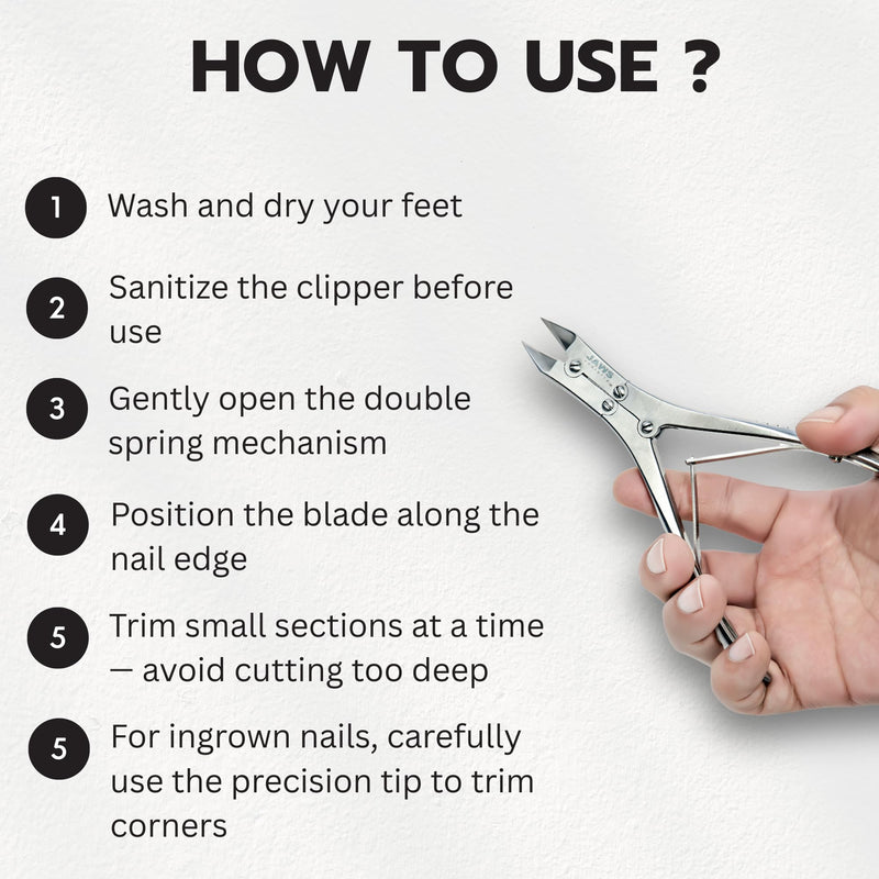 Surgical-Grade Toe Nail Clippers - Heavy Duty Double Action Mycotic - Jaws Podiatry Stainless Steel Toenail Clippers for Thick Toenails - Ingrown Cuticle Nippers - Manicure Pedicure Tools