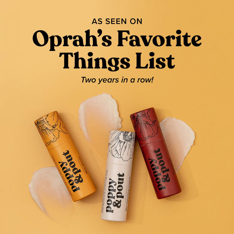 Poppy & Pout Marshmallow Creme Jumbo Lip Balm | All Natural Lip Balms & Moisturizers | Hydrates with Beeswax, Vitamin E, Organic Coconut Oil | Cruelty-Free | Lip Balm in Recyclable Cardboard Tube