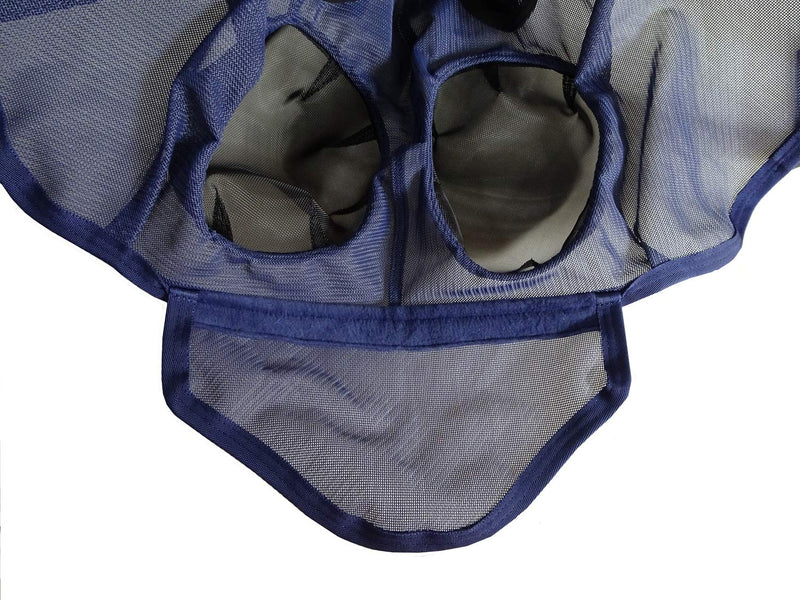 Mesh Fly Mask with Ears Nose UV Protection Full Face for Horse/Cob (Horse, Navy) - BeesActive Australia