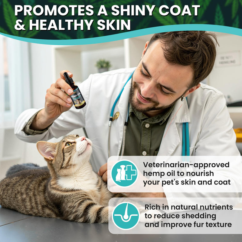 CocoPoco® Oil for Dogs Cats - Made In UK - Oil for Dog -100% Natural, Dog Calming Drops Calming Drops For Dogs - Omega 3, 6, 9 1 Pack