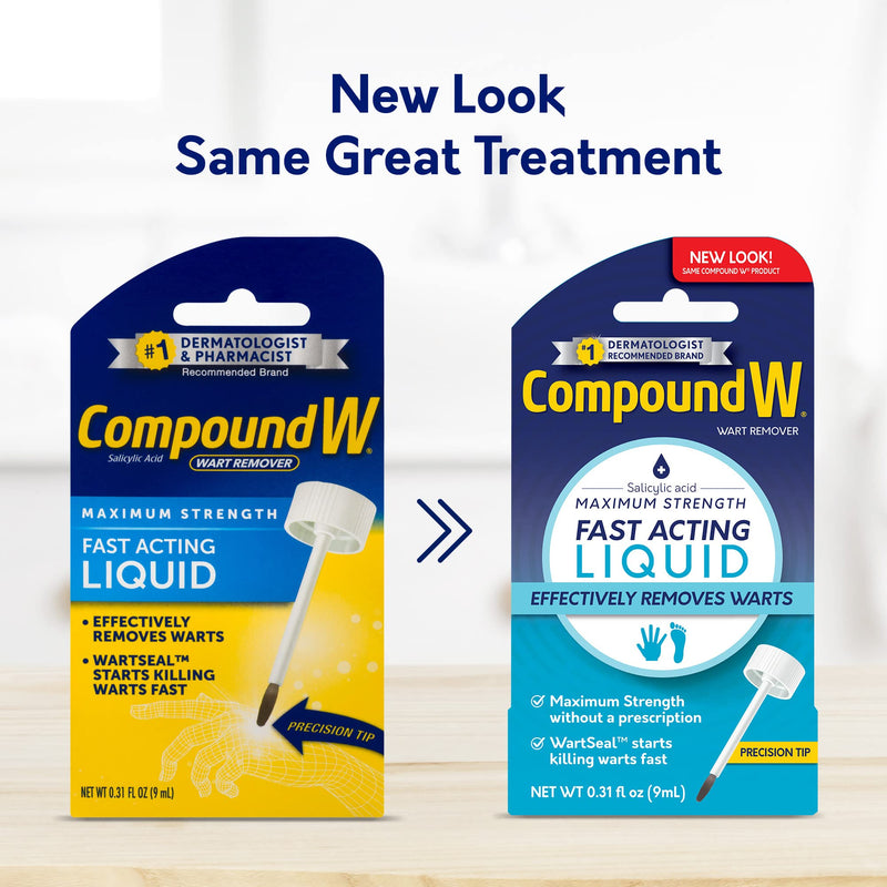 Compound W Maximum Strength Fast Acting Liquid Wart Remover, 0.31 fl oz 0.31 Ounce (Pack of 1) - BeesActive Australia
