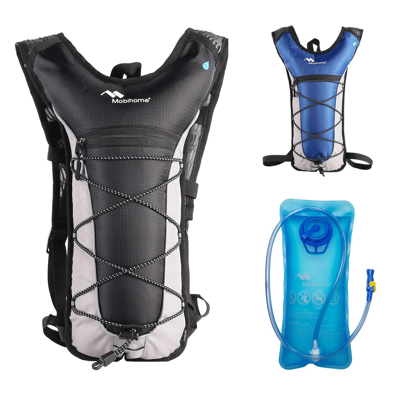 Hydration Backpack & 2L Leak Proof Water Hydration Bladder,Lightweight Running Backpack & Hydration Pack, Running, Hiking, Cycling, Climbing,Skiing for Men Women & Kids, Airflow Camel Pack Black-001