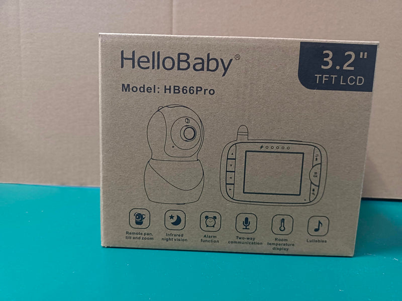 HelloBaby Monitor with Camera and Audio, IPS Screen LCD Display Video Baby Monitor No WiFi Infrared Night Vision, Temprature Screen Lullaby, Two Way Audio and VOX Mode (HB66pro) HB66pro - BeesActive Australia