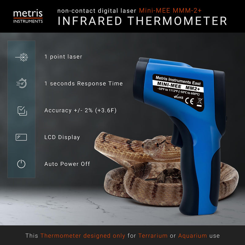 Metris Digital Infrared Thermometer for Aquarium Fish Tank, Reptile, Snake, Terrarium Accessories, Automotive, Laser Temperature Gun with 1-Point Aiming, MMM-2 - BeesActive Australia