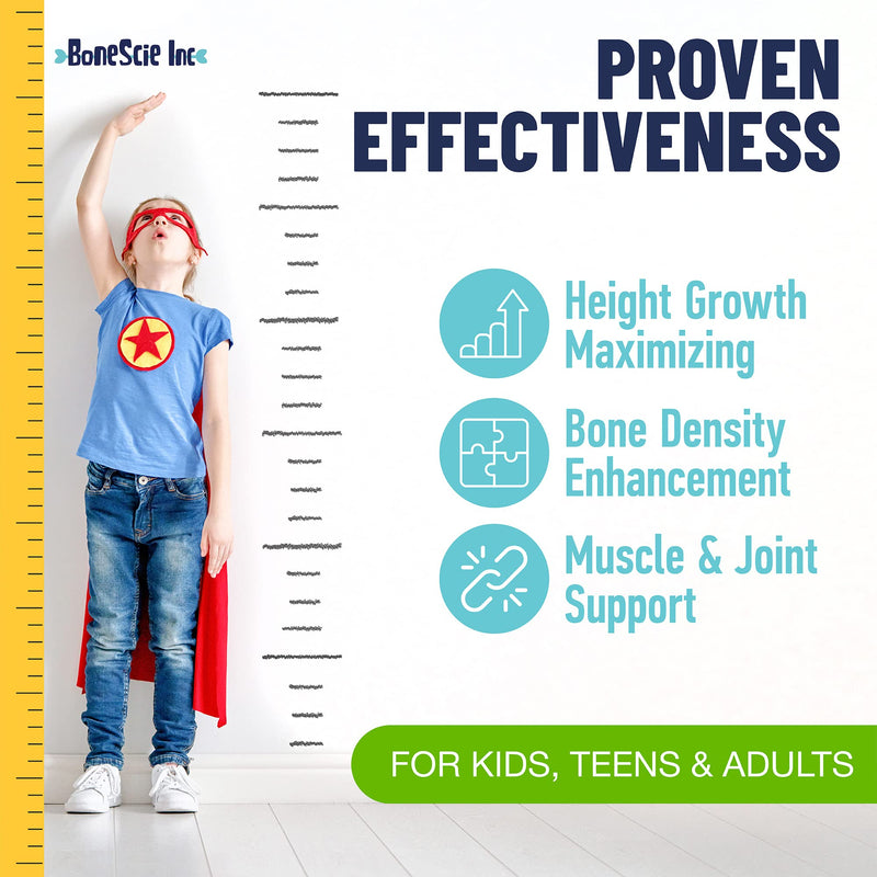 Height Growth Maximizer - Kids & Teens Height Growth Support Supplement – Bone Development Formula with Calcium, Vitamin D3 & Zinc – Daily Nutrition Support Capsules for Development Routine 120 Count