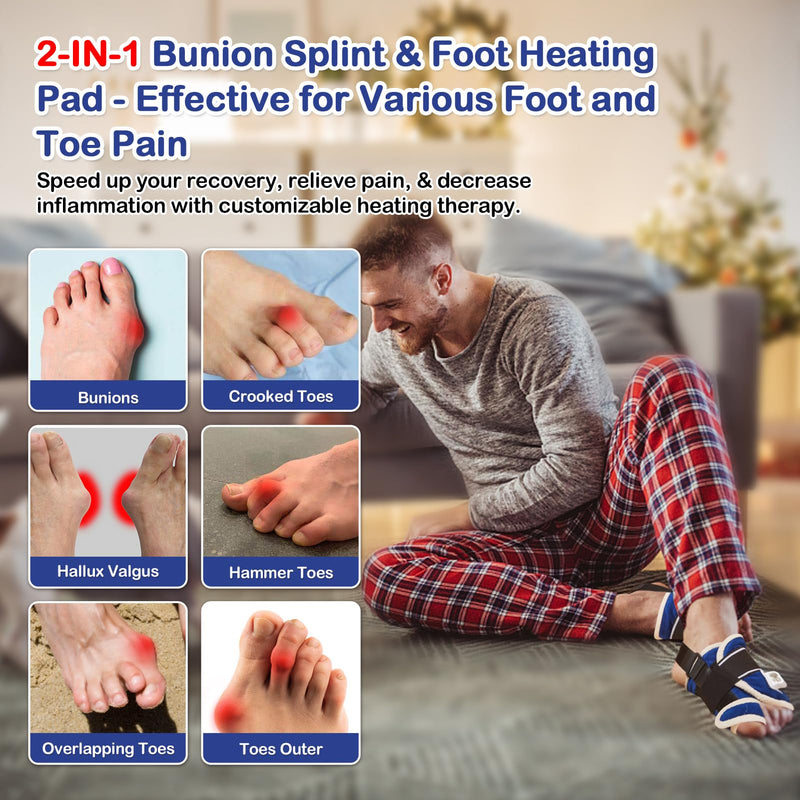 JOBYNA Electric Heating Bunion Correction, 2PCS 86-158 Big Toe Straightener for Hallux Valgus Bunion Pain Relief, Auto Shut Off, One Size Fits Most All For Bunion Splints - BeesActive Australia
