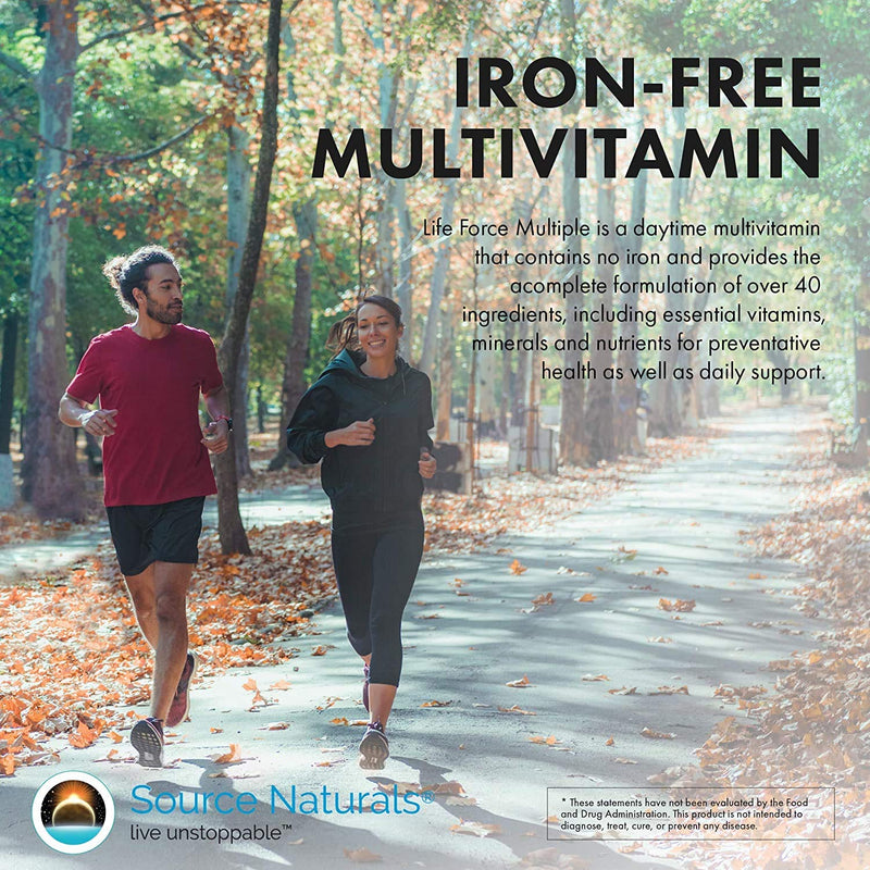 Source Naturals Life Force Multiple -120 Tablets | No Iron Bio-Aligned Formula® - Delivering 40+ Ingredients for Foundational Nutrition