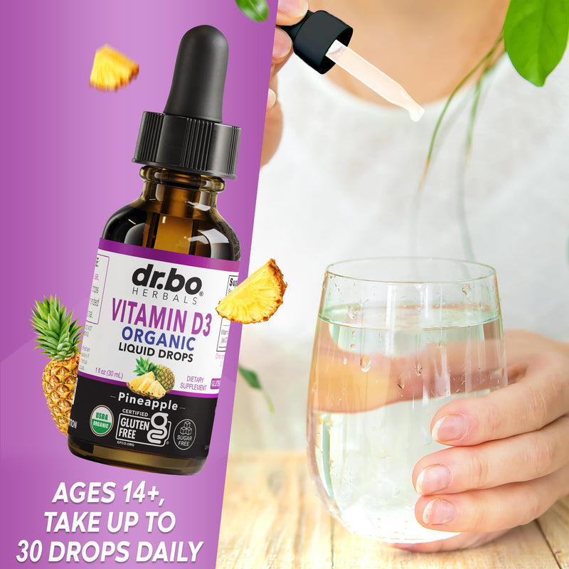 Vitamin D3 Liquid Drops Organic - Vegan VIT D Liquid Vitamin D for Adults & Kids Oil 4000 IU Vegan Organic D3 Drops Sublingual Supplement - Immune & Bone Health VIT Supplements, Non-GMO 30 Servings