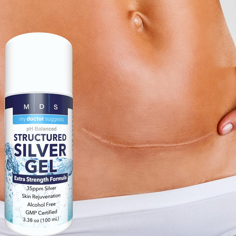 Structured Colloidal Silver Gel Extra Strength - Topical Cooling - pH Balanced 35ppm Structured Silver Provides Soothing Relief of Burns & Skin Irritations 1