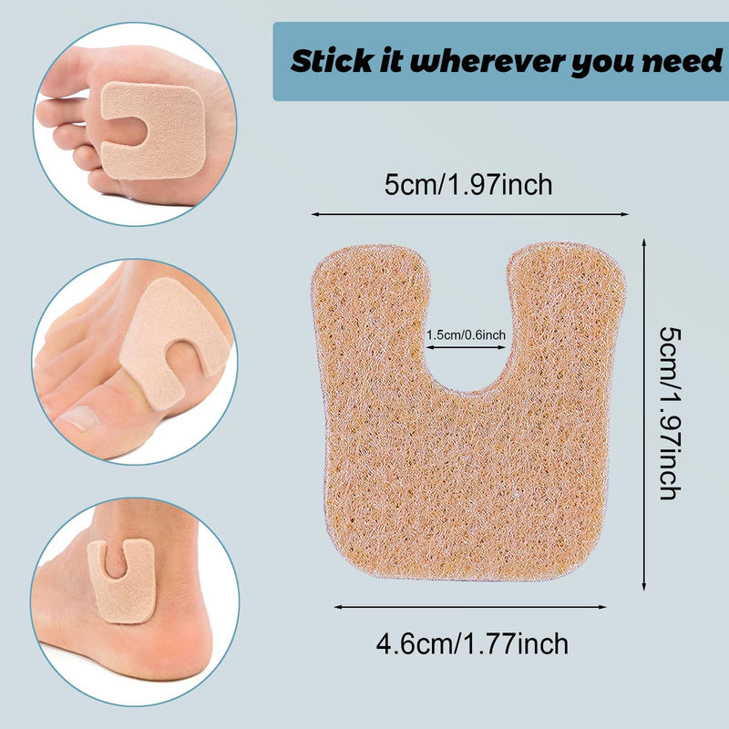 36 Pieces U Shaped Felt Pads Horseshoe Metatarsal Pads Callus Forefoot Foot Pads Pain Relief Foot Cushion Protect Calluses from Rubbing on Shoes Reduce Foot and Heel Pain(Beige) Beige