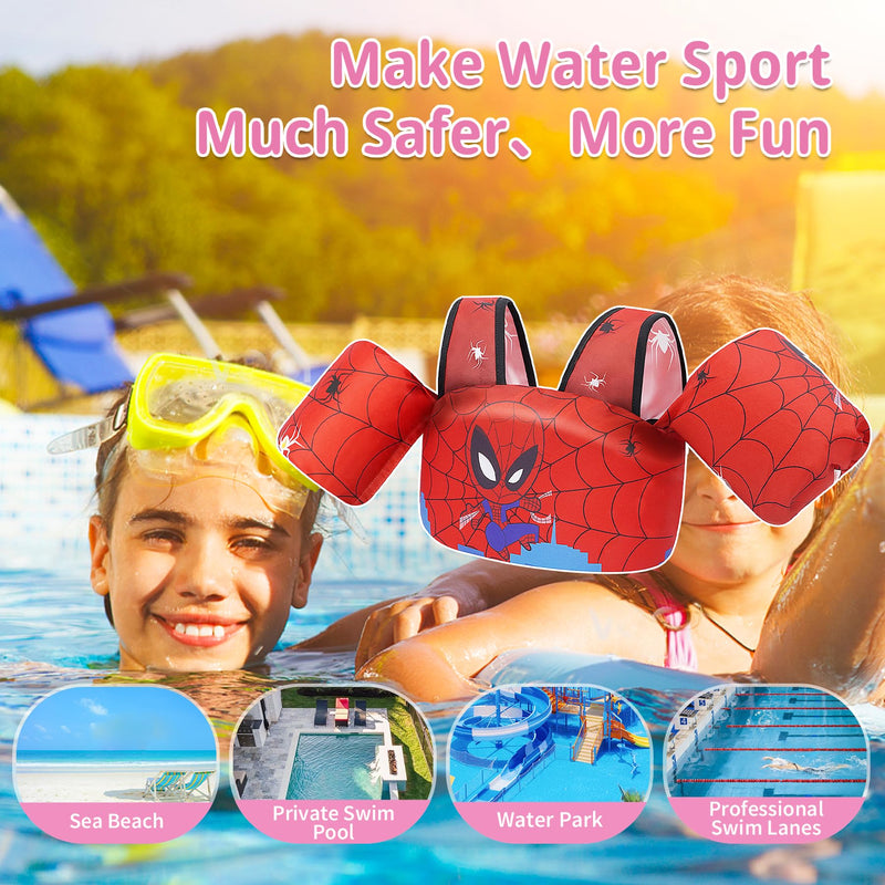 Elejolie Toddler Swim Vest for Child Learn Swiming Training,Infant Safety Swimmies Aid Jacket for Kids 2 3 4 5 6 Years Old,Arm Water Wings for Baby 22-66lbs Spider - BeesActive Australia