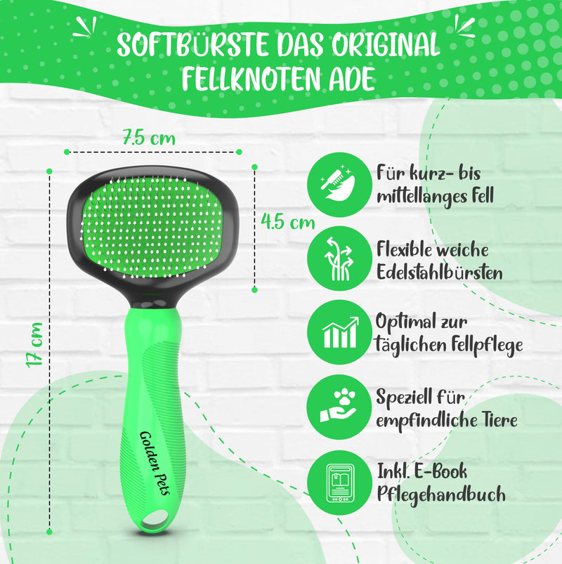 Test grade: Very good - Soft brush improved version I Gentle grooming for dogs, puppies, cats, rabbits, hamsters I + Free e-book care manual size S - BeesActive Australia