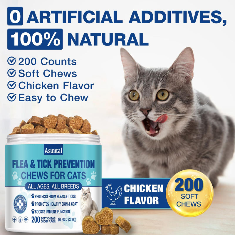 Cats Chewable, Natural Oral Kitten with Vitamins Support Immune Skin & Coat 200 Soft Chews (Chicken)