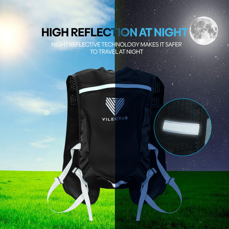 Running Vest for Women Men - Hydration Backpack with Cooling Towel & Tube Cleaner, 2.0L Water Bladder Bag, Lightweight Reflective Backpack for Hiking, Marathon & Trail Running Hydration Vest