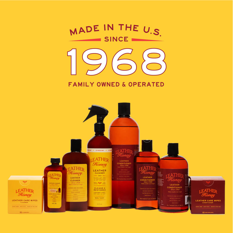 Leather Honey Complete Leather Care Kit Including 4 oz Cleaner and 8 oz Conditioner for use on Leather Apparel, Furniture, Auto Interiors, Shoes, Bags and Accessories - BeesActive Australia