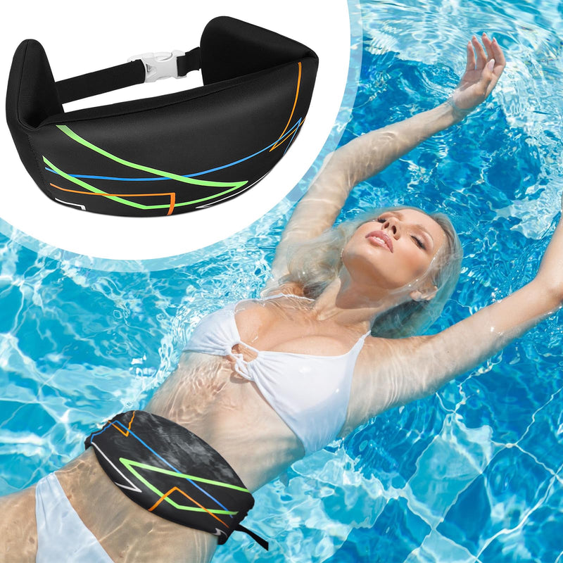 Blueweenly Swim Belt for Adults Swim Floating Belt with Adjustable Pool Weights for Water Exercise Training Equipment for Adults Water Aerobic Equipment Black Large - BeesActive Australia