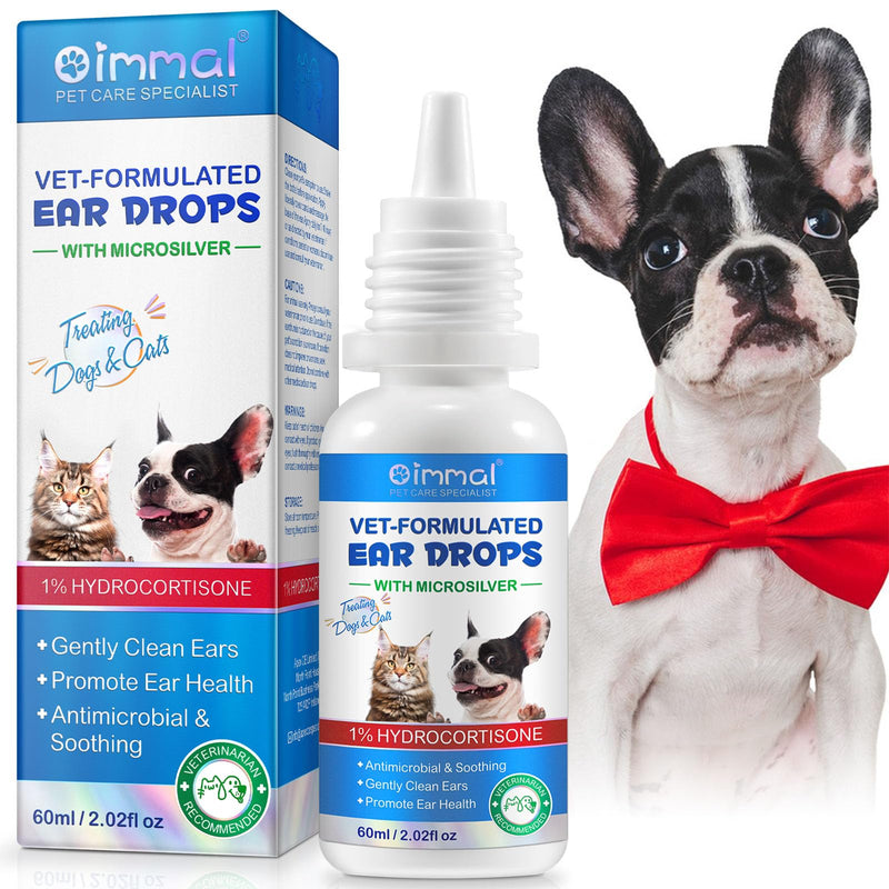 Ear Drops for Cat & Dog Ear Infection and Itch Relief, Dog Ear Cleaner for Gentle Ear Wax Removal, Support Yeast Infection and Ear Mite, Odour Control and Ear Health Care Solution